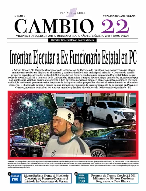 Portada de Diario Cambio 22 (contraportada)
