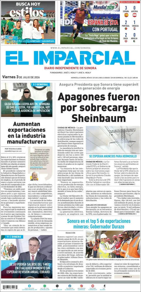 Portada de El Imparcial