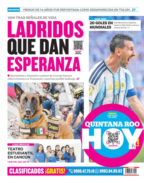 Portada de Quintana Roo Hoy (contraportada)
