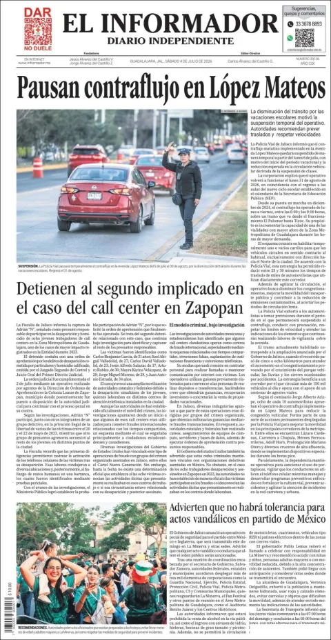 Portada de El Informador