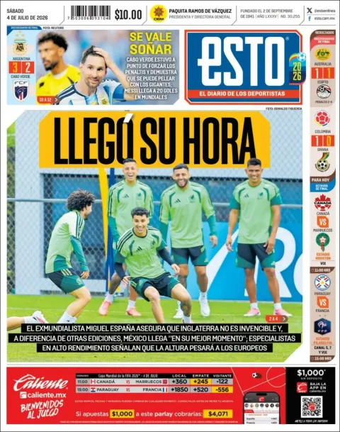 Portada de Esto del sábado, 4 de julio de 2026