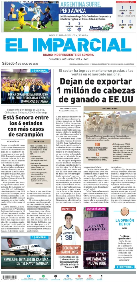 Portada de El Imparcial