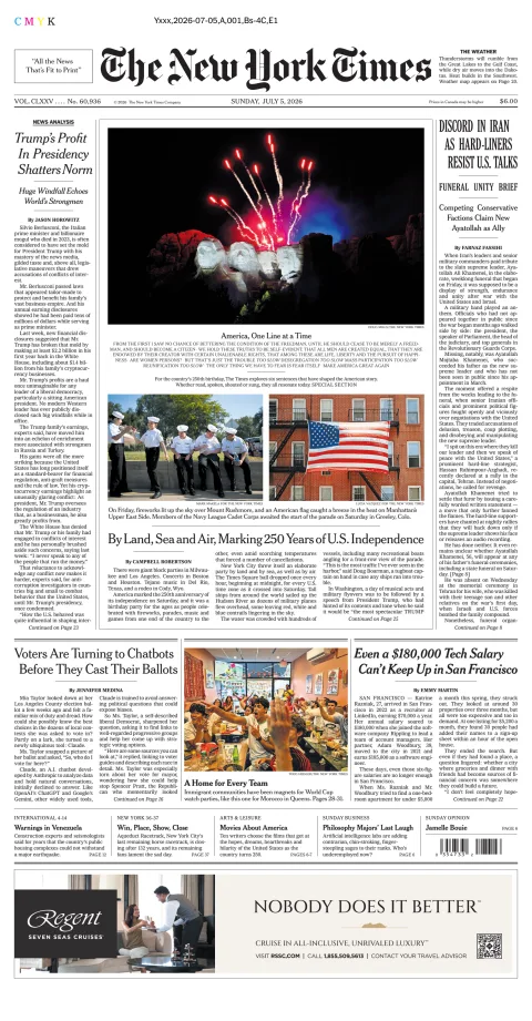 Portada de The New York Times (national)