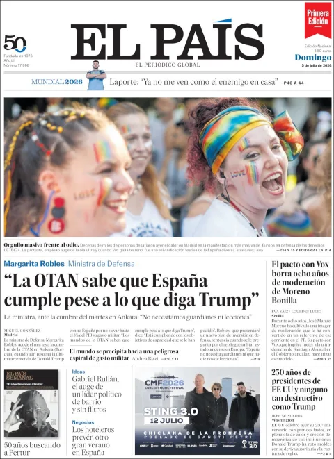 Portada de El Pais