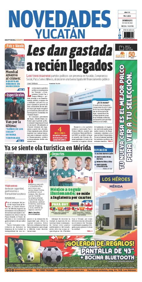 Portada de Novedades Yucatan