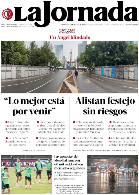 Portada de La Jornada