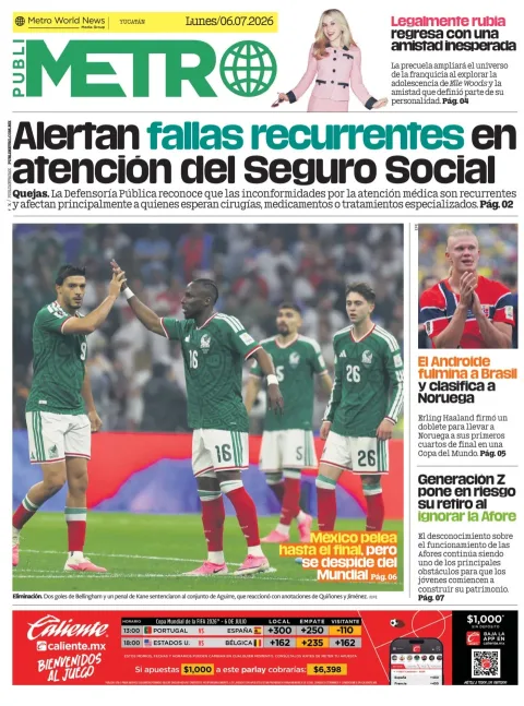 Portada de Publimetro Merida del lunes, 6 de julio de 2026