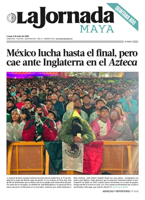Portada de La Jornada Maya Quintana Roo del 2026-07-06