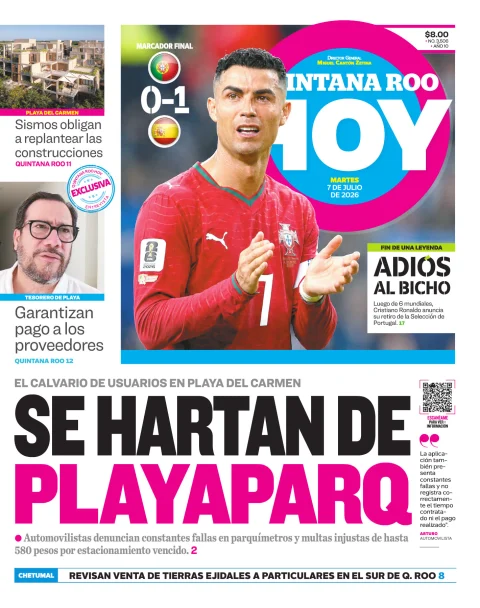 Portada de Quintana Roo Hoy (portada)