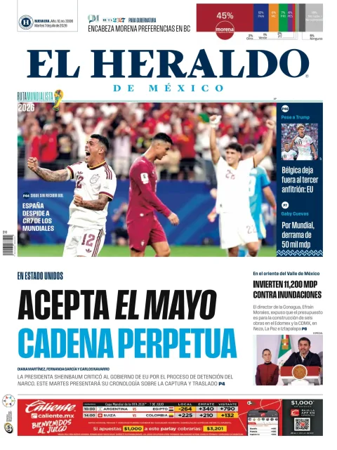 Portada de El Heraldo de Mexico
