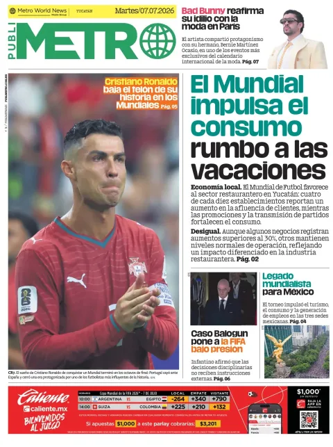 Portada de Publimetro Merida del martes, 7 de julio de 2026