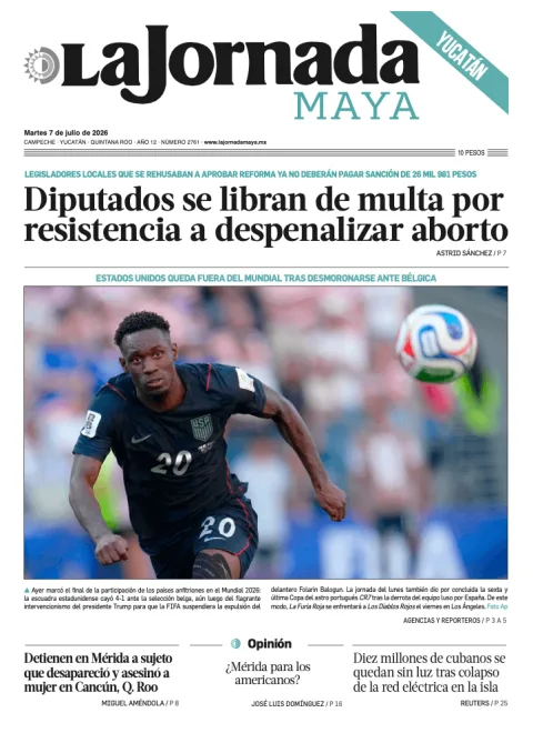 Portada de La Jornada Maya Yucatán del 2026-07-07