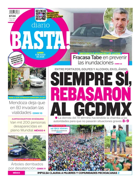 Portada de Basta! (portada) del miércoles, 8 de julio de 2026