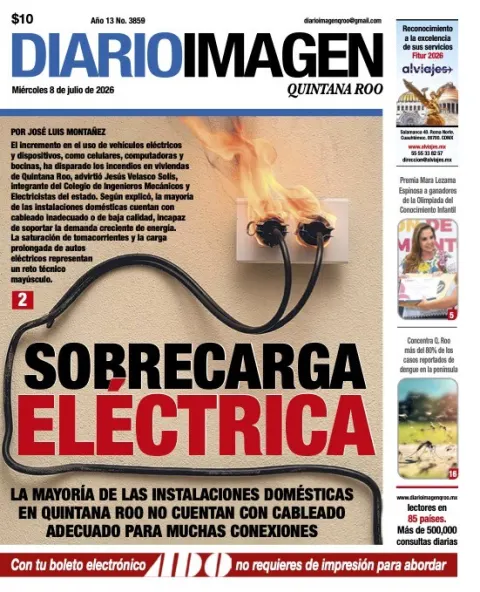 Portada de Diario Imagen Quintana Roo del miércoles, 8 de julio de 2026