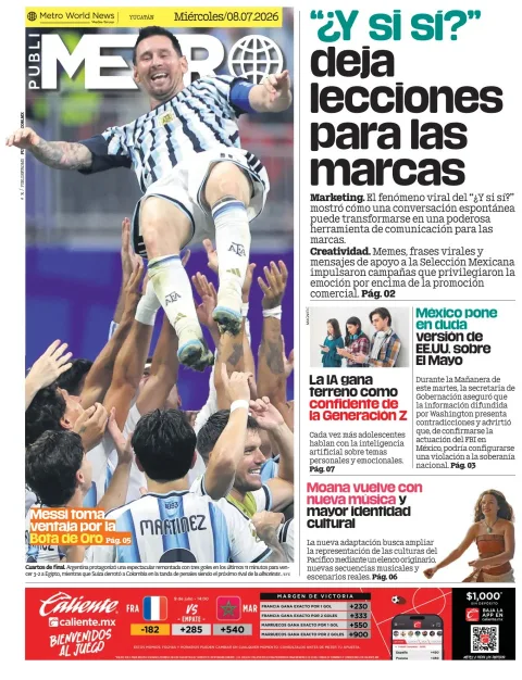 Portada de Publimetro Merida del miércoles, 8 de julio de 2026