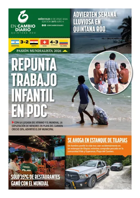 Portada de En Cambio - Quintana Roo (portada) del miércoles, 8 de julio de 2026