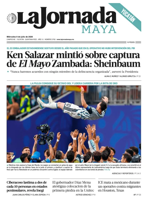 Portada de La Jornada Maya Yucatán del miércoles, 8 de julio de 2026