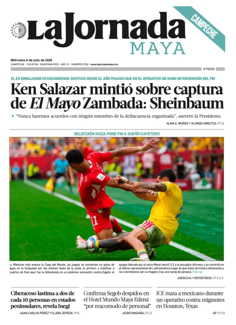 Portada de La Jornada Maya Campeche del miércoles, 8 de julio de 2026
