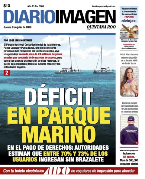 Portada de Diario Imagen Quintana Roo del jueves, 9 de julio de 2026
