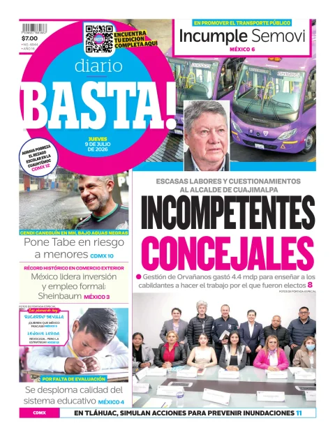 Portada de Basta! (portada) del jueves, 9 de julio de 2026
