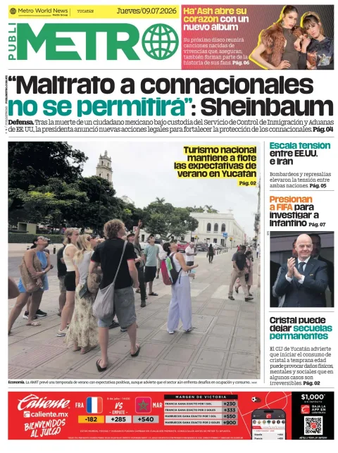 Portada de Publimetro Merida del jueves, 9 de julio de 2026