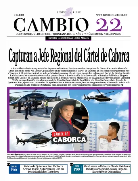 Portada de Diario Cambio 22 (portada) del jueves, 9 de julio de 2026