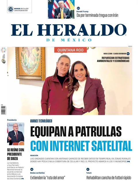 Portada de El Heraldo de Mexico - Quintana Roo del jueves, 9 de julio de 2026