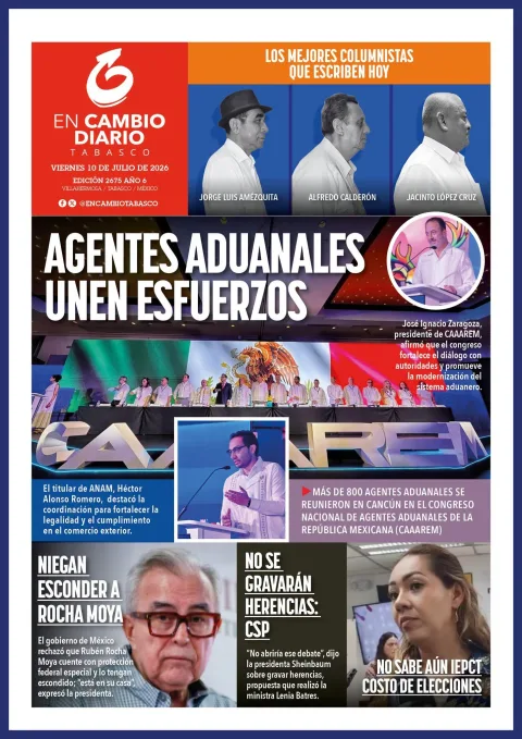Portada de En Cambio - Tabasco (portada) del viernes, 10 de julio de 2026
