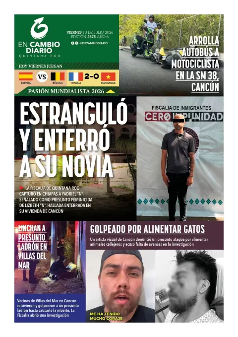 Portada de En Cambio - Quintana Roo (contraportada) del viernes, 10 de julio de 2026