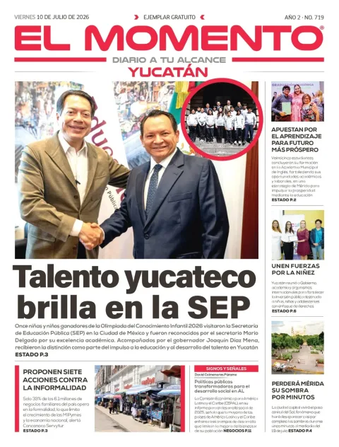 Portada de El Momento Yucatan del viernes, 10 de julio de 2026