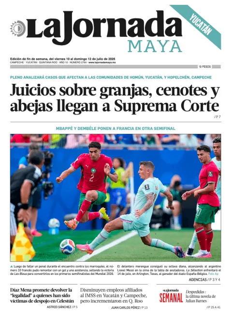 Portada de La Jornada Maya Yucatán del viernes, 10 de julio de 2026