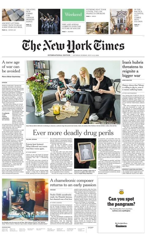 Portada de The New York Times (international)