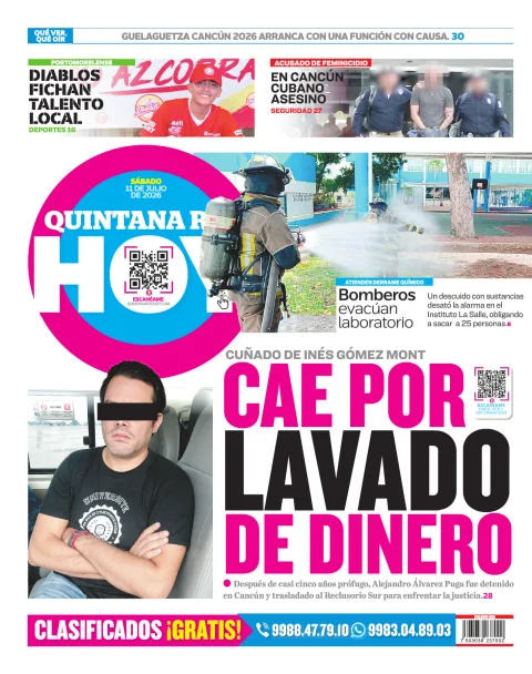Portada de Quintana Roo Hoy (contraportada)