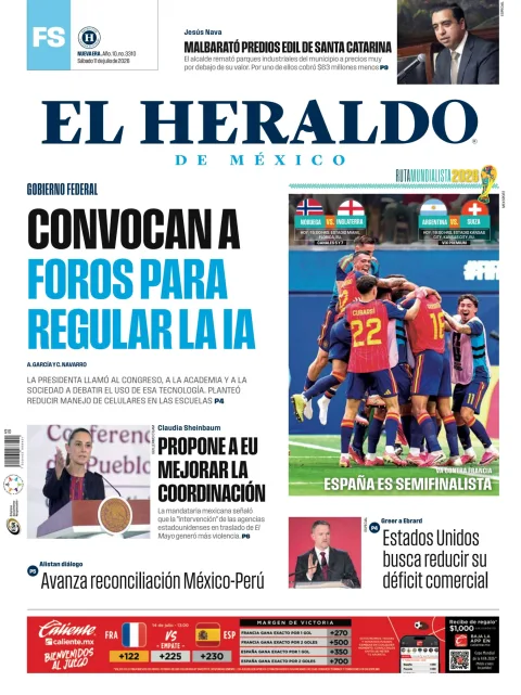 Portada de El Heraldo de Mexico