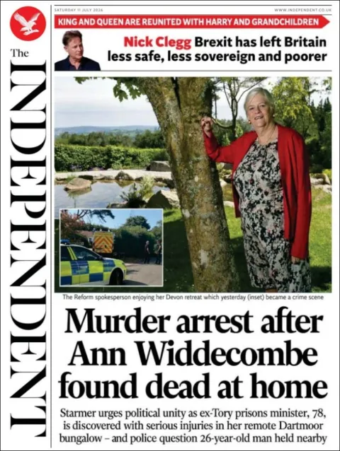Portada de The Independent del sábado, 11 de julio de 2026
