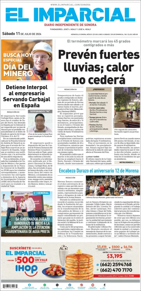 Portada de El Imparcial