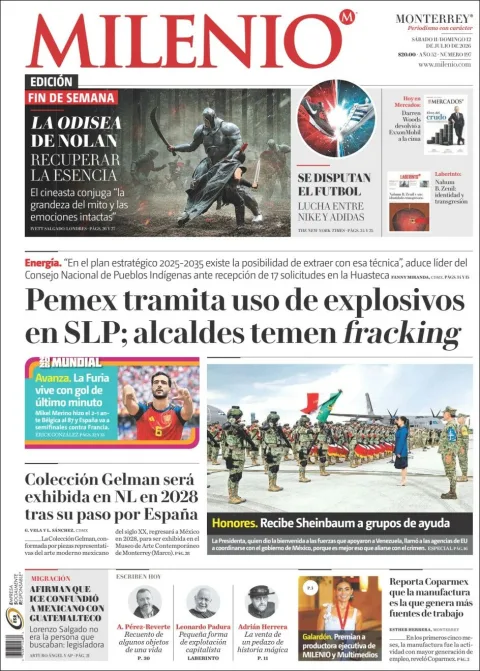 Portada de Milenio del sábado, 11 de julio de 2026