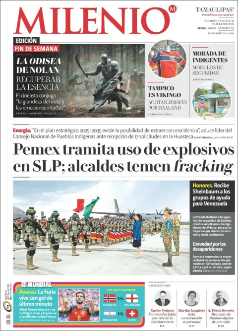 Portada de Milenio Tamaulipas del sábado, 11 de julio de 2026