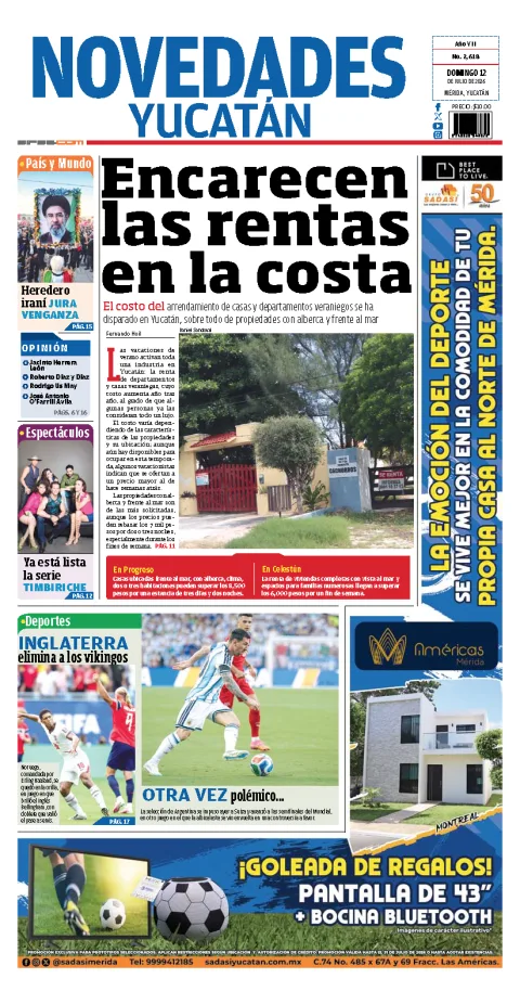 Portada de Novedades Yucatan