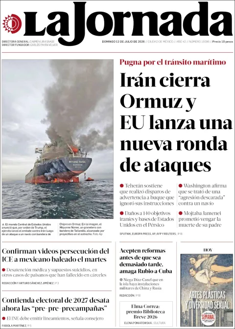 Portada de La Jornada