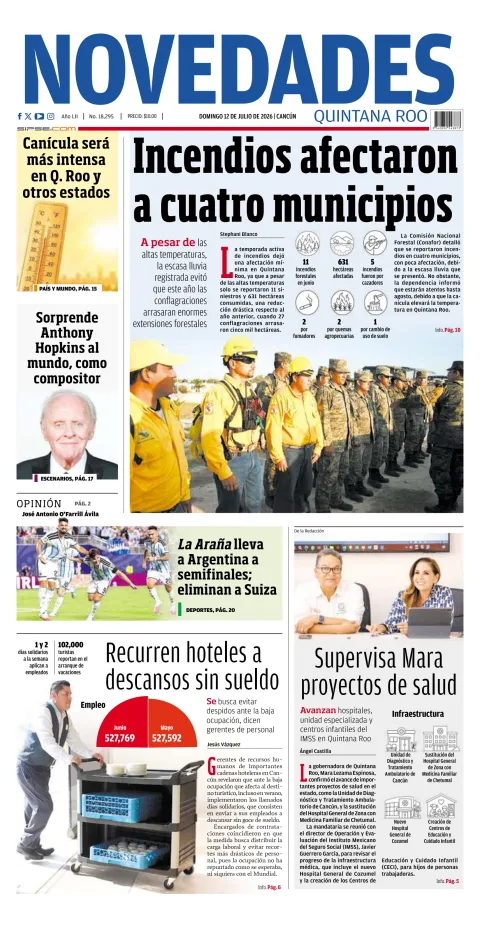 Portada de Novedades Quintana Roo