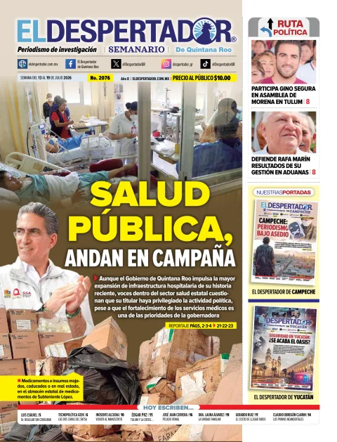 Portada de El Despertador de Quintana Roo del lunes, 13 de julio de 2026