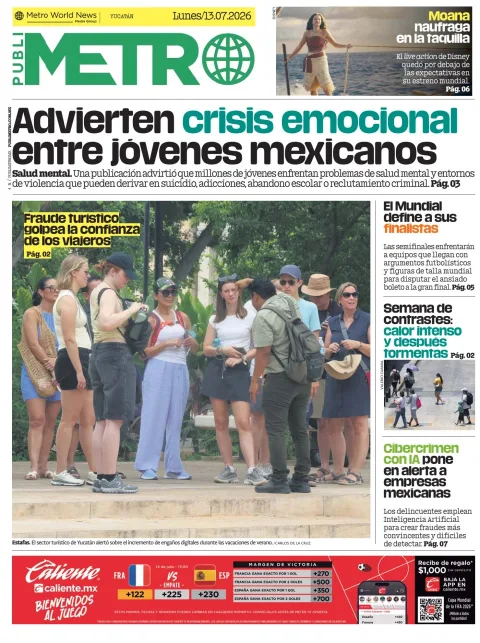 Portada de Publimetro Merida del lunes, 13 de julio de 2026