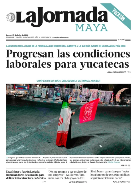 Portada de La Jornada Maya Yucatán del lunes, 13 de julio de 2026