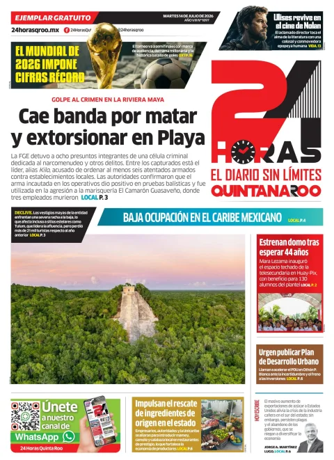 Portada de 24 Horas Quintana Roo del 2026-07-14