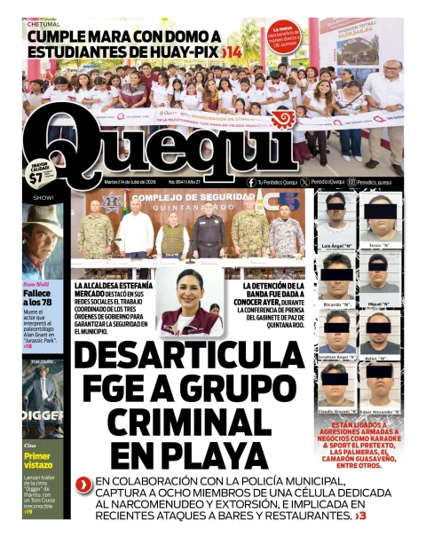 Portada de Quequi del martes, 14 de julio de 2026