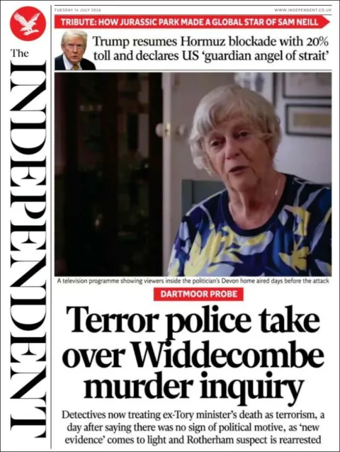 Portada de The Independent del martes, 14 de julio de 2026