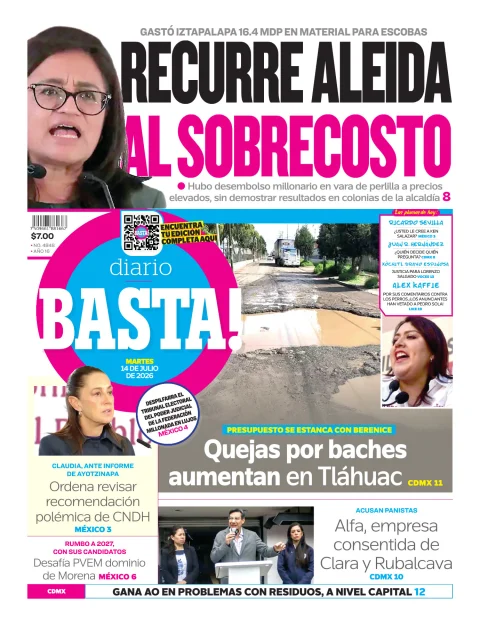 Portada de Basta! (portada) del martes, 14 de julio de 2026