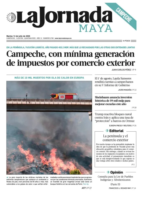 Portada de La Jornada Maya Campeche del 2026-07-14