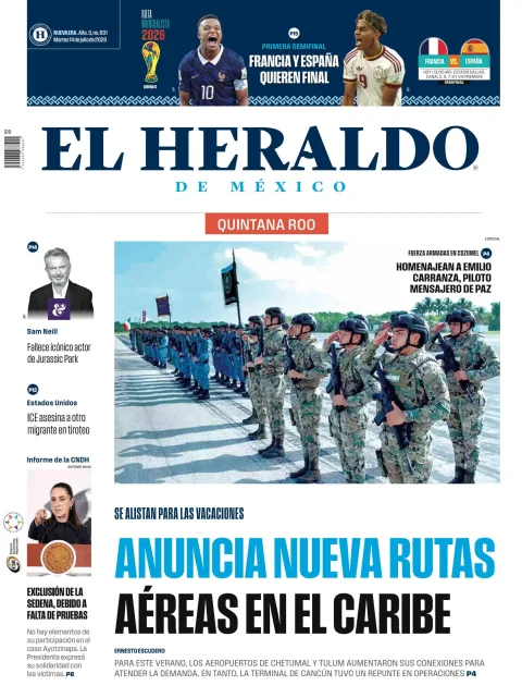 Portada de El Heraldo de Mexico - Quintana Roo del 2026-07-14